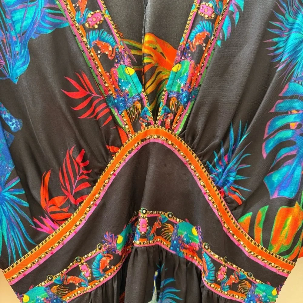 Camilla Short Waisted Dress in Naughty Neon Size XS Retail $699